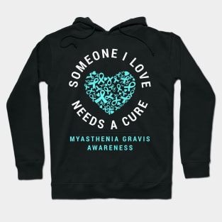 Myasthenia Gravis Support Teal  Awareness Autoimmune Hoodie